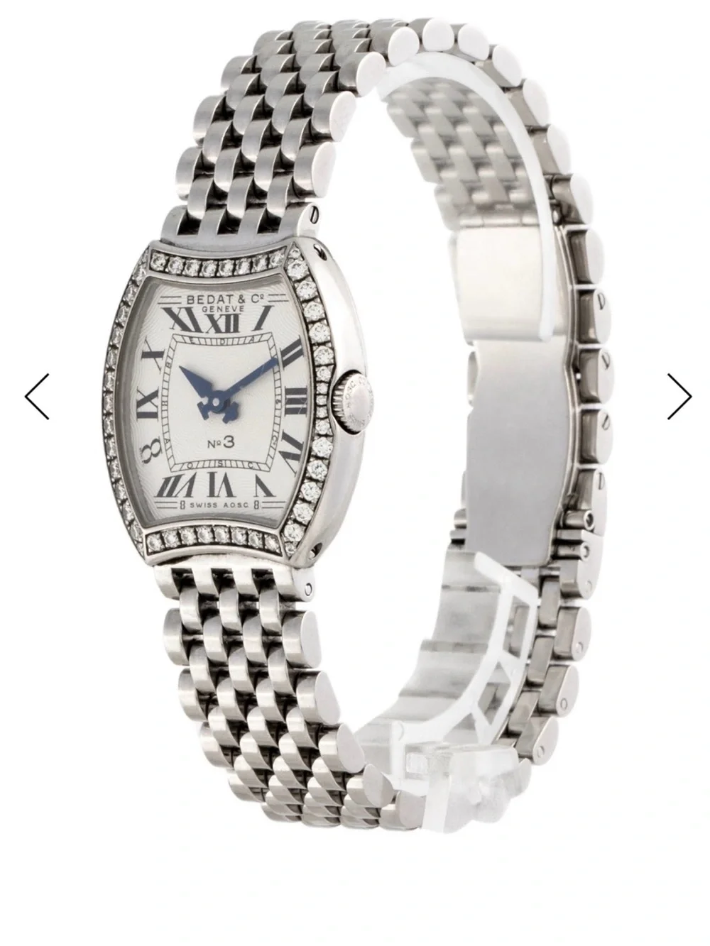 No.3 Women's Silver Diamond Bezel Watch